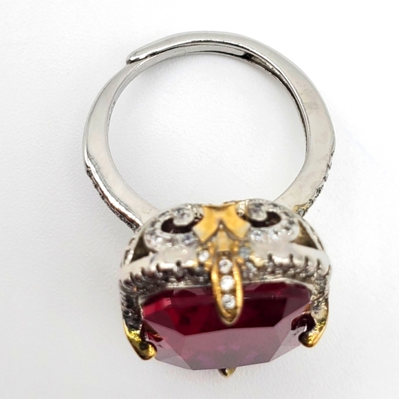15CTW+ High Quality Radiant Cut Lab Ruby High Quality Czs 925 Ring - Picture 10 of 13
